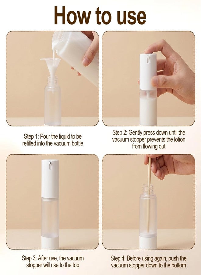 HaiFafafaing 3 Pcs Travel Airless Pump Bottles, 1oz/30ml Refillable Pump Bottle - Image 3