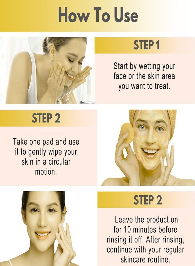 Anekh Kojic Acid & Turmeric Cleansing Pads for Face | 60 Pre-Soaked Exfoliating Wipes | Brightening, Pigmentation & Tan Removal | Dark Spot, Acne Marks & Oil Control | Unisex Skincare Pads - Image 4
