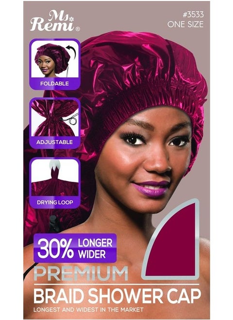 Ms. Remi Max Jumbo Braid Shower Cap Burgundy