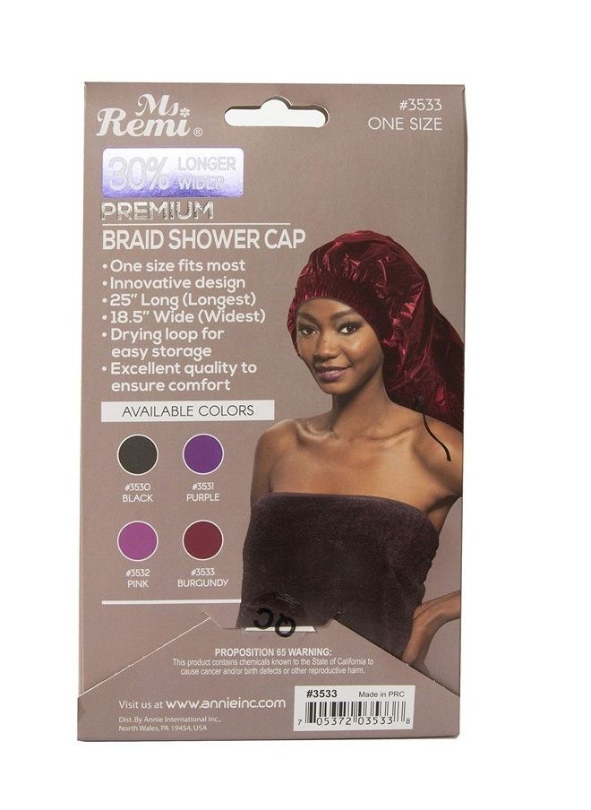Annie - Ms. Remi Max Jumbo Braid Shower Cap Burgundy - Image 1