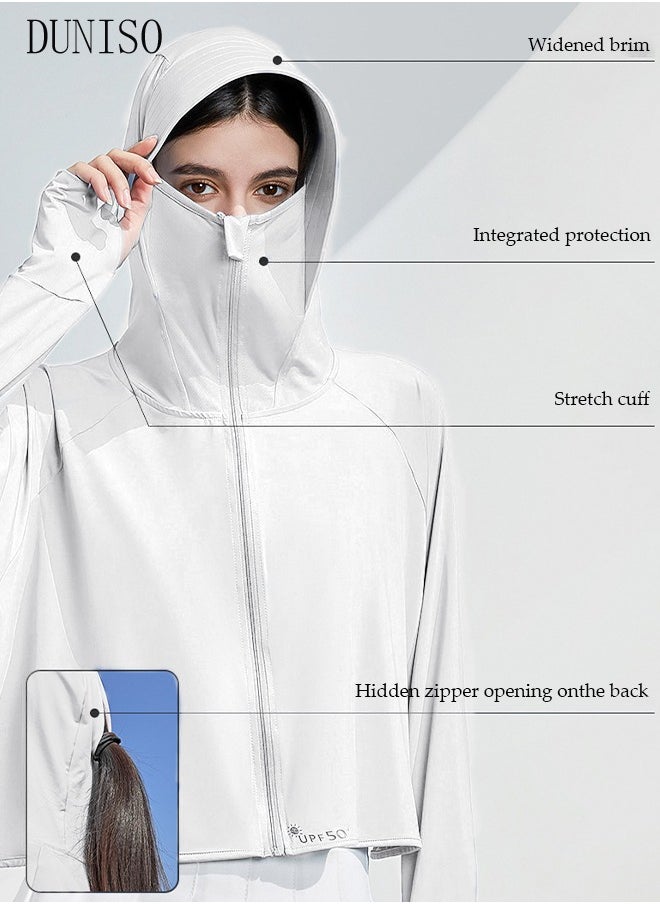 DUNISO - Lightweight Sun Protection Clothing For Women, UPF 50+ Long Sleeve Sun Protection Hoodie Shirt, Long Sleeve Ice Silk Hoodie Shirts for Outdoor Climbing Hiking - Image 1