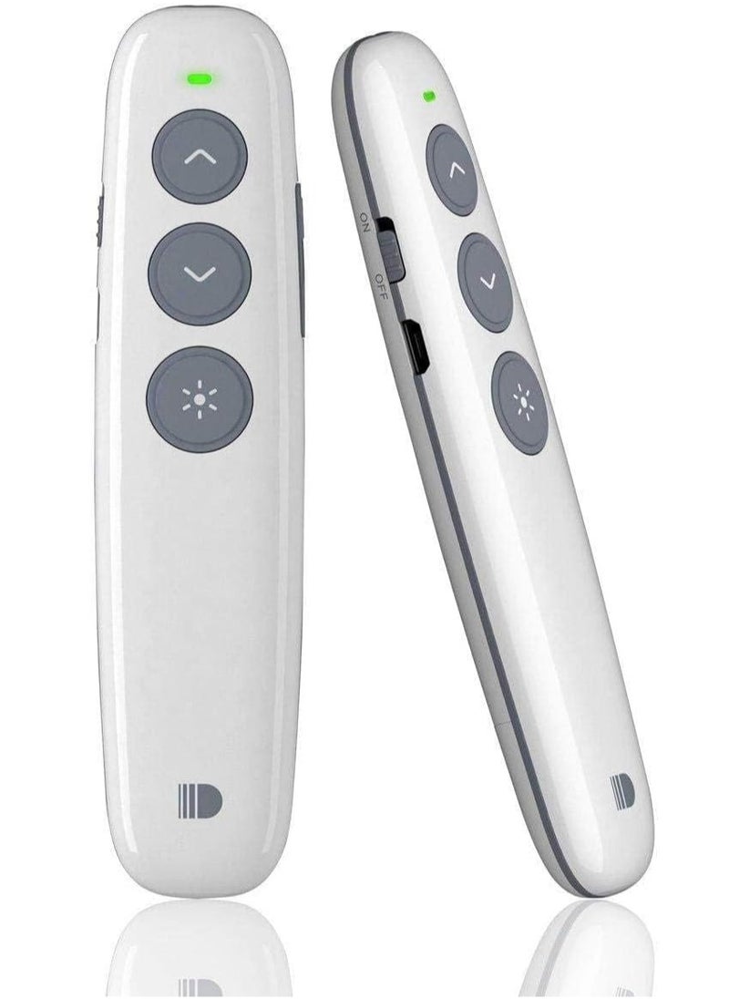 Generic - Wireless Power point Presenter Rechargeable Clicker Remote Control Pen with built in battery - White - Image 1