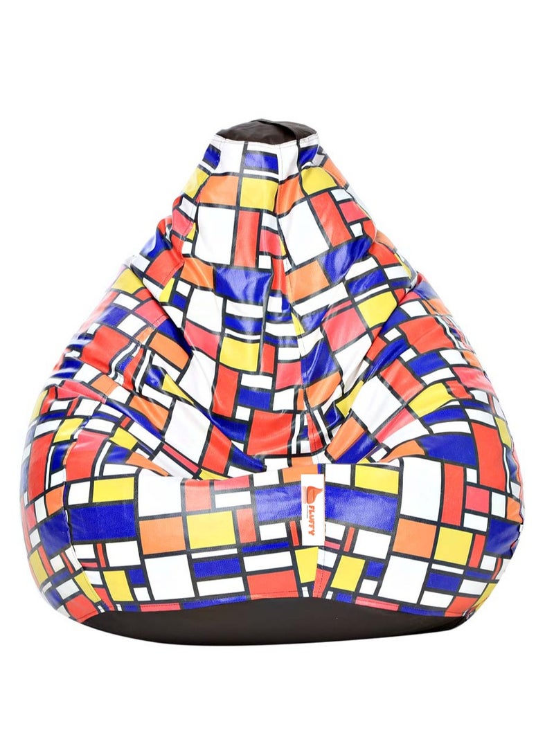 Fluffy Artificial Leather Digital Printed Bean Bag Colorful Layout Theme XXXL - Image 1