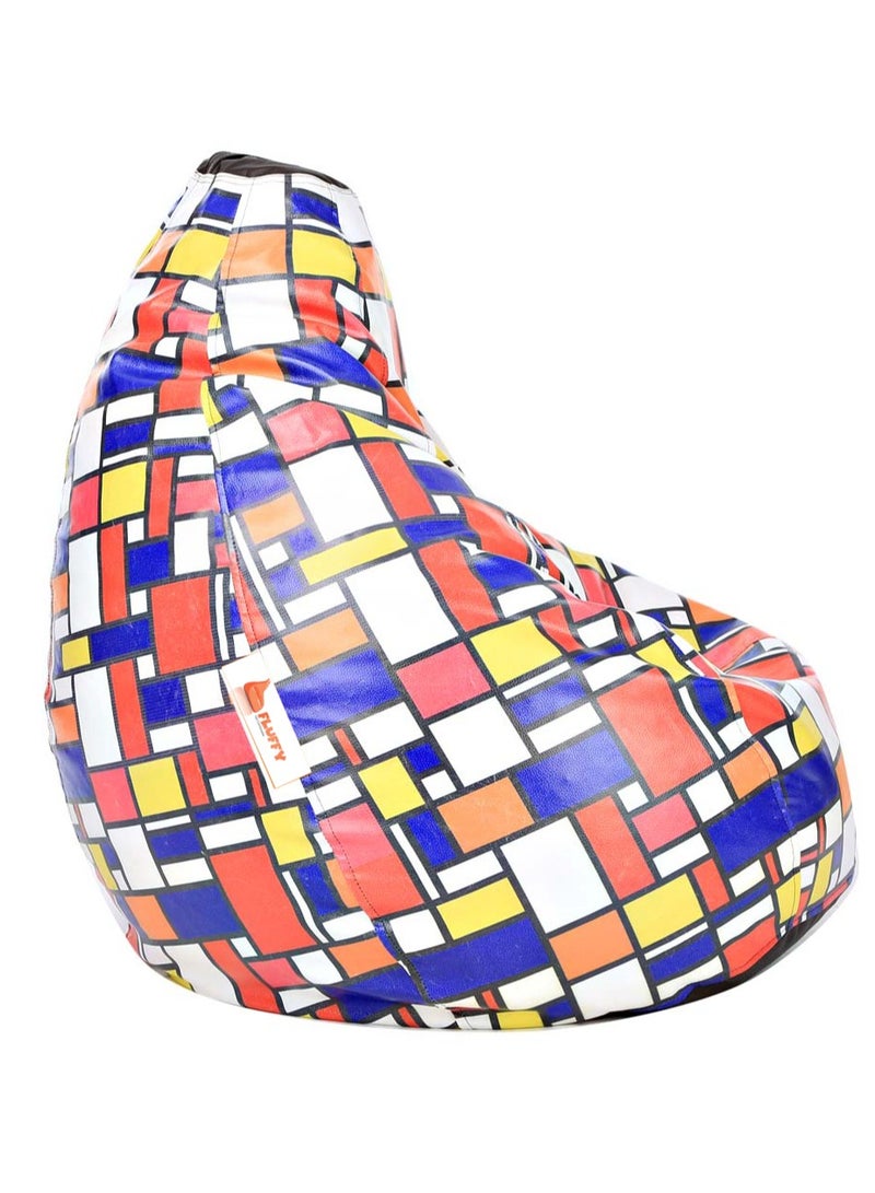 Fluffy Artificial Leather Digital Printed Bean Bag Colorful Layout Theme XXXL - Image 2