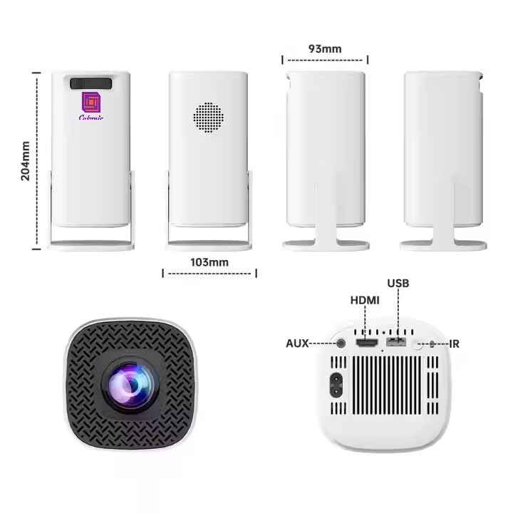 Cubonic S40 HD 180° Flexible Projection Angle (3500 lm/Wired/Remote Controller) Compact Portable Projector with Android Tech (White) - Image 3