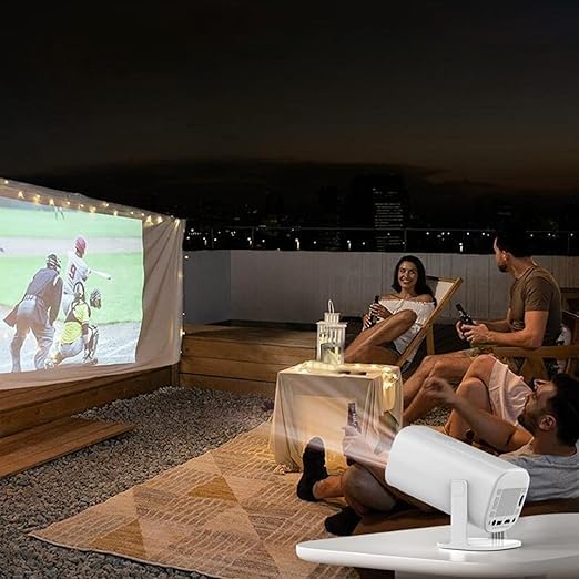 Cubonic S40 HD 180° Flexible Projection Angle (3500 lm/Wired/Remote Controller) Compact Portable Projector with Android Tech (White) - Image 5