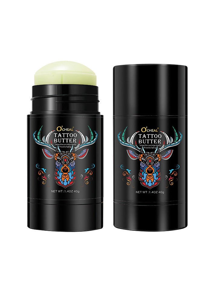 OCHEAL 2PCS Tattoo Aftercare Butter Tattoo Balm Cream-Old & New Tattoo Moisturizer Healing Brightener for Color Enhance, Tattoo Aftercare Moisturizer - Image 1