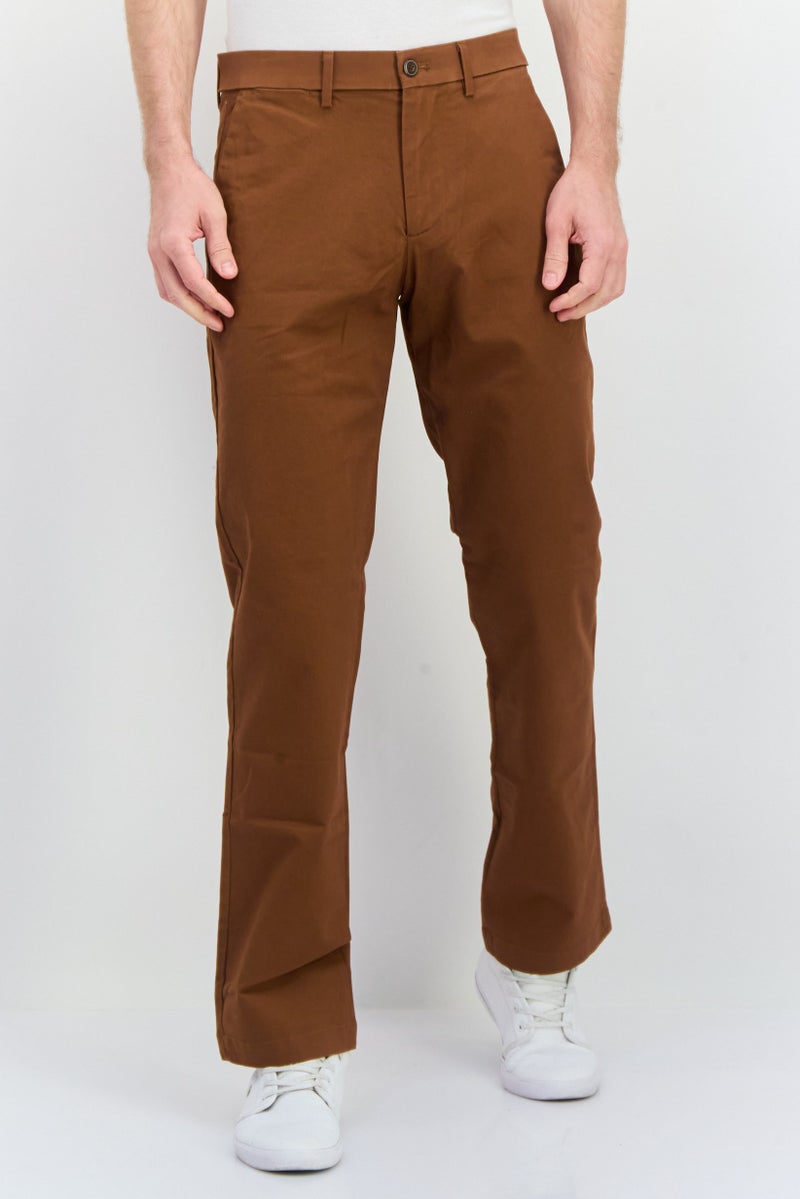 GAP Men Straight Fit Plain Chino Pants, Chocolate  - Image 1
