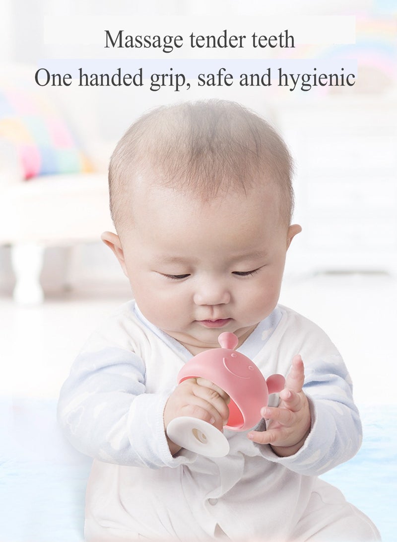 3Pcs Super Soft Silicone Teether with Suction Base - Visually Stimulating and Easy to Grasp Toy for Baby Teething Relief - 3+ Months - Image 5