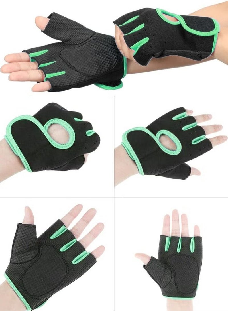 Gerenic Workout Glove Set for Sports, Lifting Weights, Gym Excercise, Home Workouts And Fashion, Open Finger Gloves Pair With Full Palm Protection, Textured Non Slip Grip, Wrist Support for Men And Women - Image 4