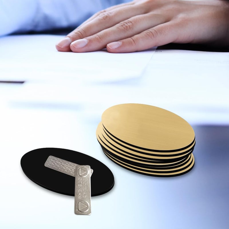 All Quality Oval Name Badge Blanks with Magnet - 10 Pack (White) - Image 4