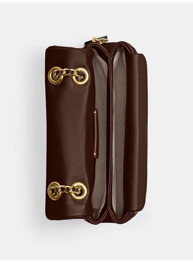 متجر المدرب حقيبة كتف جلدية مبطنة بقفل ذهبي مميز على شكل حرف C وحزام سلسلة - حقيبة يد فاخرة بتصميم أنيق للنساء، مثالية للاستخدام اليومي - تابي 20 - Image 3