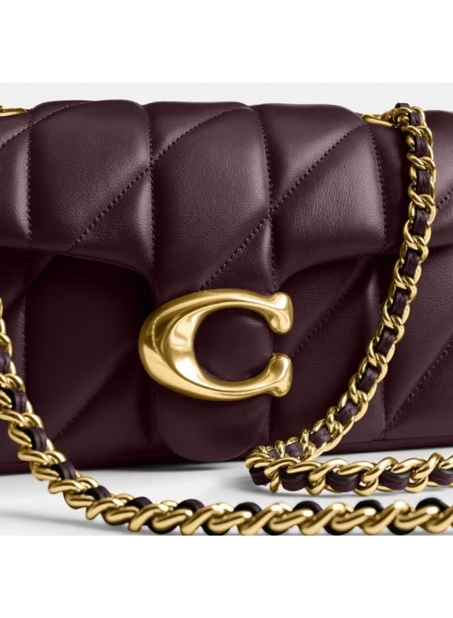 متجر المدرب حقيبة كتف جلدية مبطنة بقفل ذهبي مميز على شكل حرف C وحزام سلسلة - حقيبة يد فاخرة بتصميم أنيق للنساء، مثالية للاستخدام اليومي - تابي 20 - Image 5