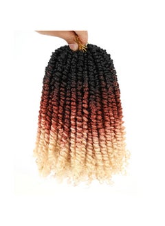 Leeven 8 Packs Pre Twisted Passion Twist Crochet Hair 10 Inch 3 Tone Ombre Blonde Pre Looped Shoulder Length Bomb Twists Bohemian Synthetic Braiding Hair Extensions For Women 12Strands/Pack 1B/27/613  - Image 2