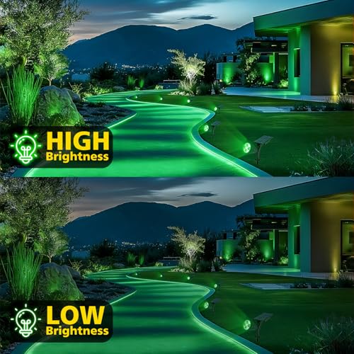 T-SUN Solar Spotlight LED Outdoor Wall Light, IP65 Waterproof, Auto-on at Night/Auto-Off by Day, 180°Angle Adjustable for Tree, Patio, Yard, Garden, Driveway, Stairs, Pool Area (Green) - Image 5