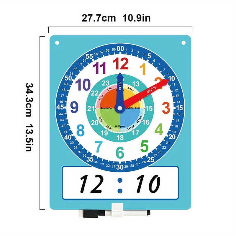 Dry-Erase Teaching Chart with No Real Clock - Easy-to-Read Educational Toy for Learning Seconds, Ideal for Classroom and Home Use - Image 5