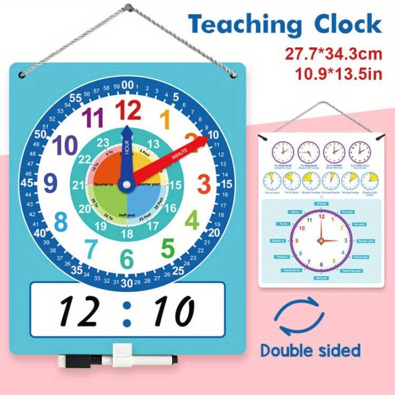 Dry-Erase Teaching Chart with No Real Clock - Easy-to-Read Educational Toy for Learning Seconds, Ideal for Classroom and Home Use - Image 3