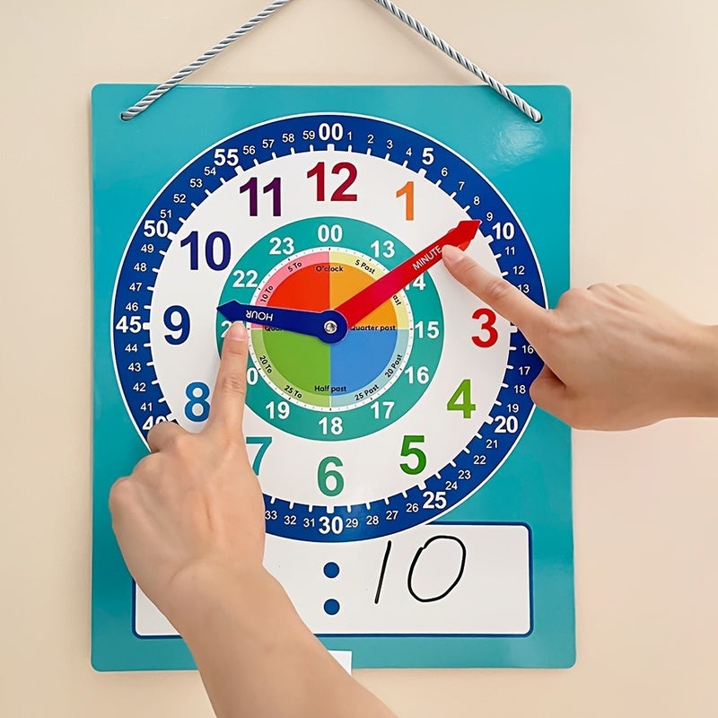 Dry-Erase Teaching Chart with No Real Clock - Easy-to-Read Educational Toy for Learning Seconds, Ideal for Classroom and Home Use - Image 2