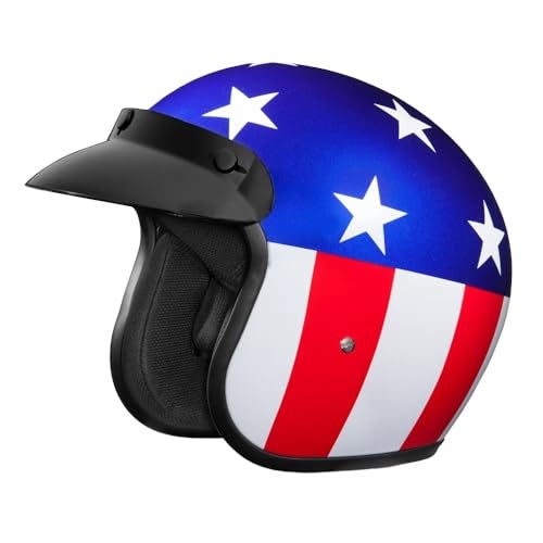 Daytona Helmets 3/4 Shell Open Face Motorcycle Helmet - DOT Approved, Lightweight & Comfortable, Vintage Design for Scooter, Cruiser & Street Bikes - Adjustable Fit, Enhanced Ventilation & Clear Visor - Image 2