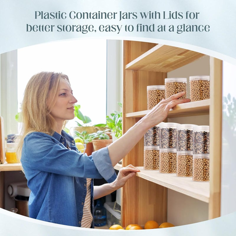 Patelai 4 Pieces Round Wide-mouth Leak Proof Plastic Container Jars with Lids for Travel Storage Makeup Beauty Products Face Creams Oils Salves Ointments DIY Making(16 Ounce,Clear) - Image 5