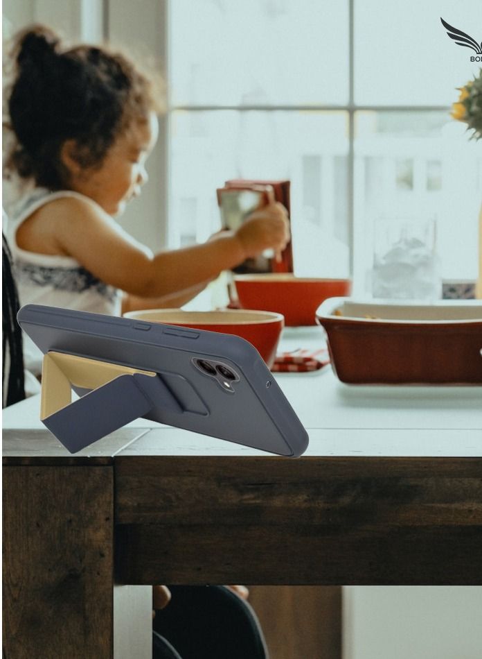 بورتوني جراب هاتف Samsung Galaxy A04e حامل هاتف مغناطيسي للسيارة قابل للطي ومسند الإصبع وغطاء واقٍ لهاتف Samsung A04e - Image 3