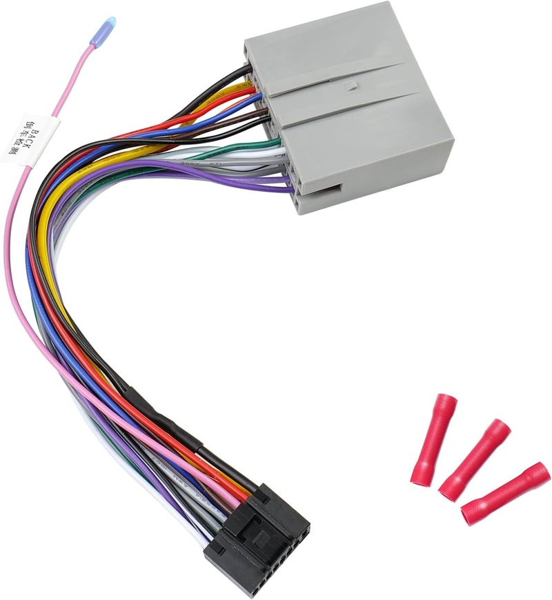 Jayubien Stereo Radio Wiring Harness Adapter for Ford and Lincoln Vehicles, 16Pin ISO to 24Pin Car Stereo Connector - Image 1