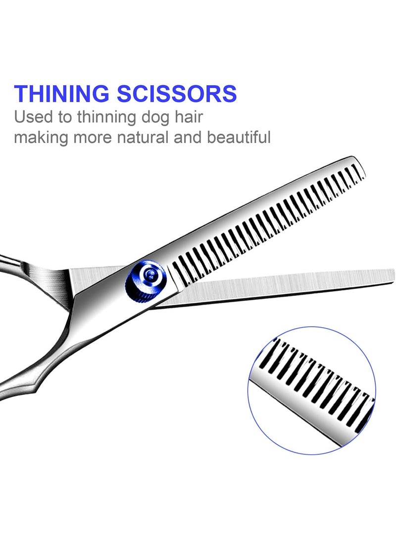 general Professional 6 in1 Dog Grooming Scissors Kit, Titanium Coated Dog Scissors for Grooming, Grooming Shears Kit for Dogs Cat Pet At Home - Image 3