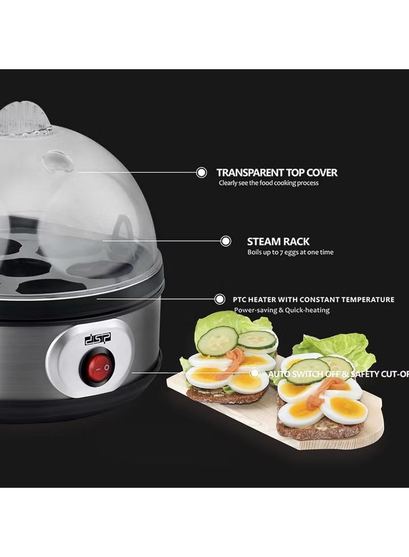 DSP DSB Electric Egg Cooker for 7 Eggs, Multi-Functional Egg Cooker for Boiled Eggs Omelette Egg Custard Fryer Mini Home Breakfast Machine - Image 3