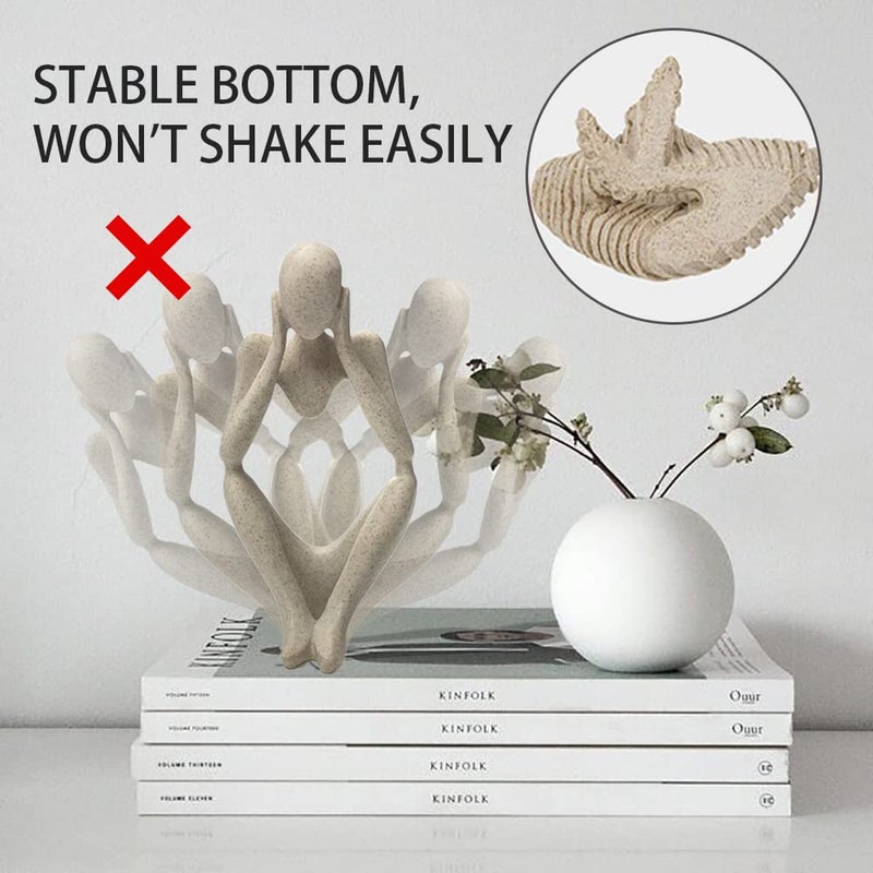 prosfalt Sandstone Resin Thinker Style Abstract Sculpture Statue Collectible Figurines Home Office Bookshelf Desktop Decor(Sandstone - think Deeply) - Image 2