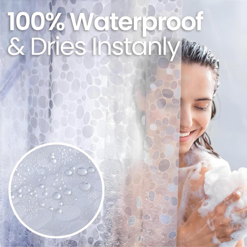 Kuber Industries Coin Design PVC AC Shower Curtain - 8 ft, Transparent (CTKTC03537, Washable) - Image 4