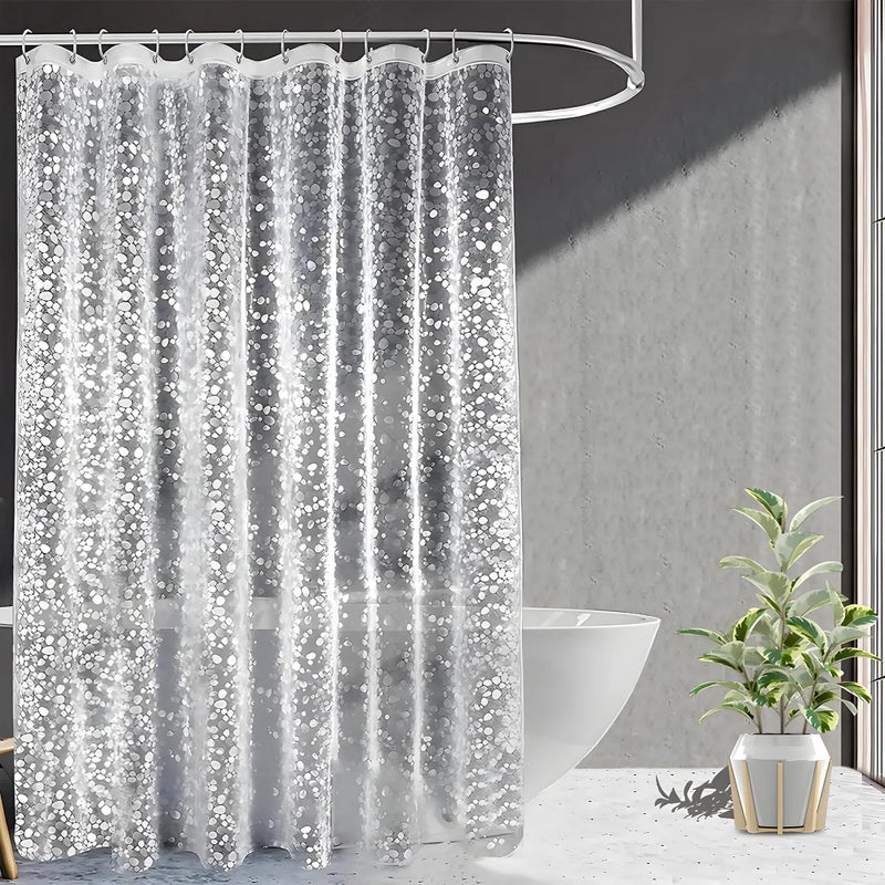 Kuber Industries Coin Design PVC AC Shower Curtain - 8 ft, Transparent (CTKTC03537, Washable) - Image 1