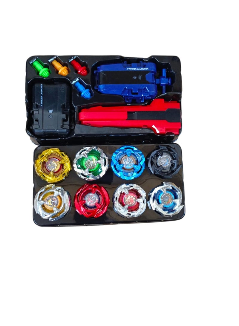Fusion Battling Top Burst Launcher Grip Set Storage Box Top Burst Gyros 4D with Launcher Burst Toys for Children 8pcs  - Image 2