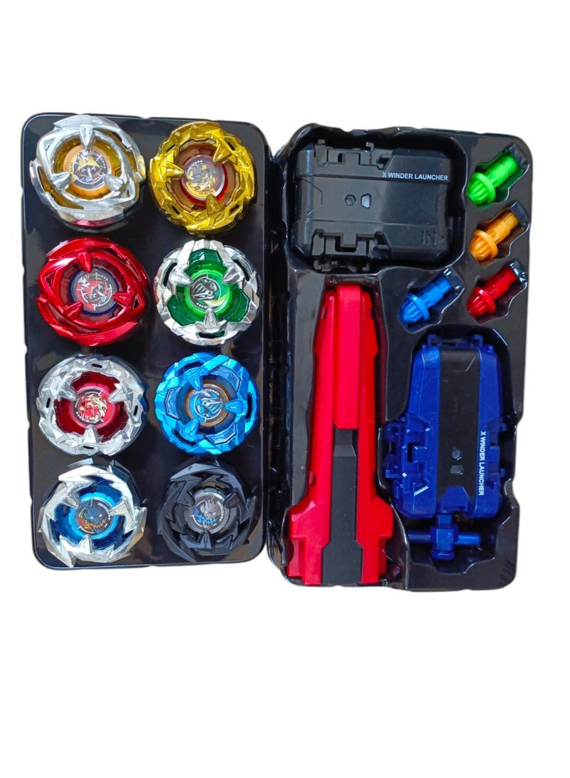 Fusion Battling Top Burst Launcher Grip Set Storage Box Top Burst Gyros 4D with Launcher Burst Toys for Children 8pcs  - Image 3