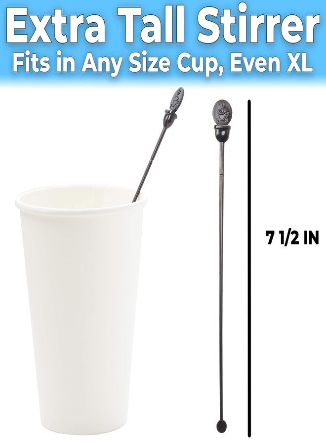 Avant Grub Cafe Grade, BPA Free 7 In. Coffee Stoppers 200 Pack. Recyclable Black Plug + Stirrer Paddle Perfect for Stirring a Hot Drink. Best Disposable Plastic Lid Stopper Swizzle. Bulk Stir Stick Supplies - Image 5