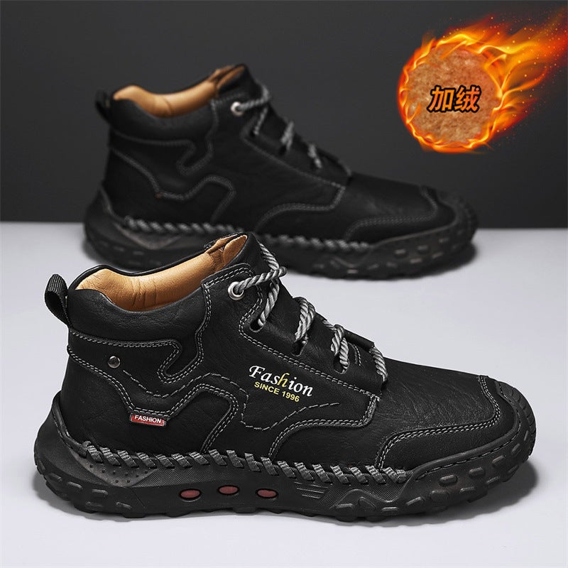 Outdoor Boots For Men, Northeastern Snow Cold-Proof Cotton Shoes, Large Size Fleece-Lined Warm Sports And Leisure Shoes - Image 1