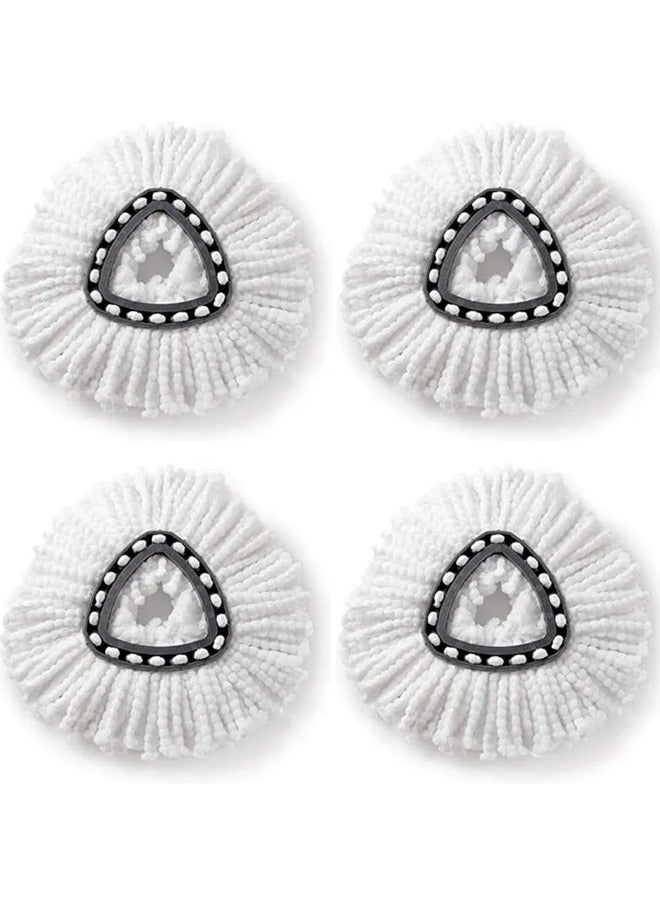 Rocket Flyer Swivel Mop Head Replacement, Compatible with Vileda/O-cedar Easy Screwing Mop and Bucket System, O-Ceda Dust Off Mop Head Replacement for Floor Cleaning, Triangle (4 pcs.) (White) - Image 1