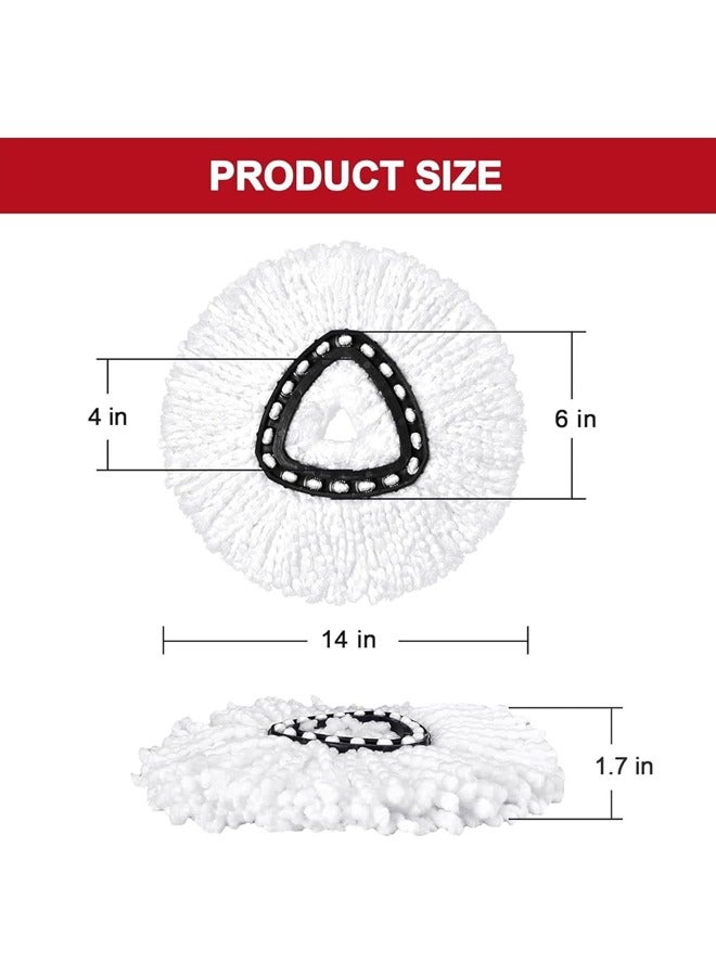 Rocket Flyer Swivel Mop Head Replacement, Compatible with Vileda/O-cedar Easy Screwing Mop and Bucket System, O-Ceda Dust Off Mop Head Replacement for Floor Cleaning, Triangle (4 pcs.) (White) - Image 2