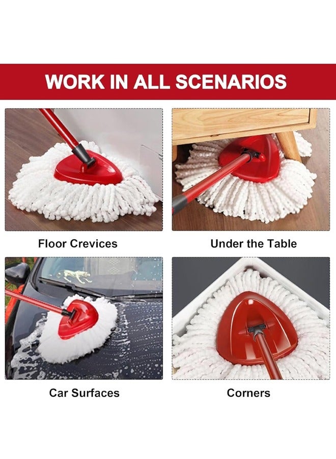 Rocket Flyer Swivel Mop Head Replacement, Compatible with Vileda/O-cedar Easy Screwing Mop and Bucket System, O-Ceda Dust Off Mop Head Replacement for Floor Cleaning, Triangle (4 pcs.) (White) - Image 5