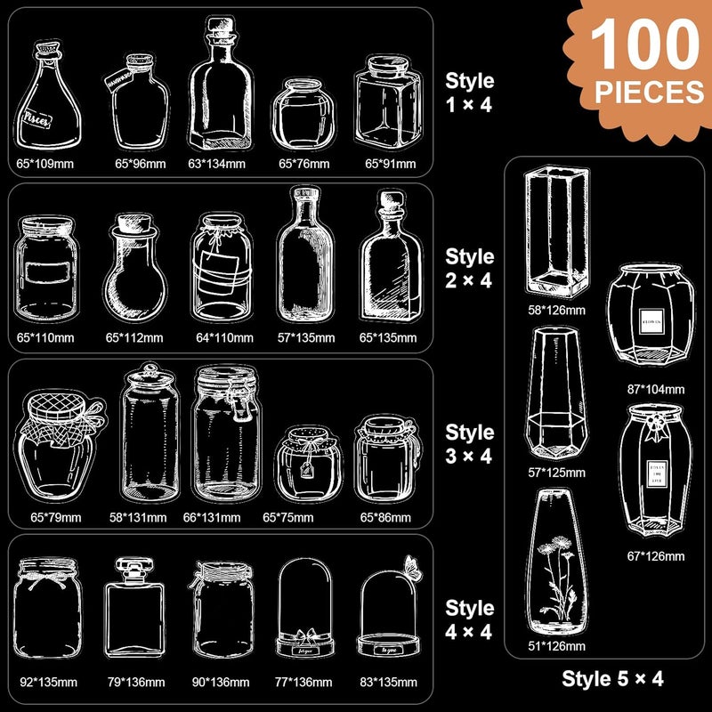 Woanger 120 Pieces Transparent Dried Flower Bookmarks Kit Cute Bottle Shaped Flower Bookmark Maker Handmade DIY Transparent Floral Page Clear Floral Bookmark Point Tweezer Hole PunchDream Collector - Image 3