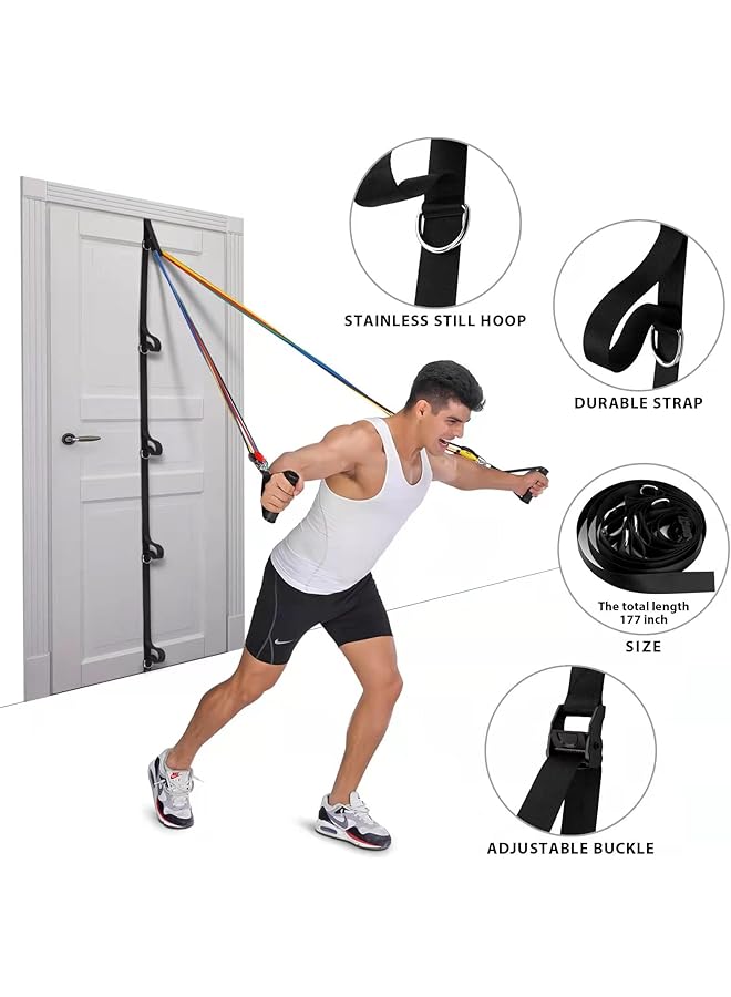 Excefore Door Anchor Strap for Resistance Bands Portable Workout Resistance Band Door Anchors Space Saving Easy Set Up Home Gym Secure Multi Point Anchor Gym for Home Fitness - Image 3