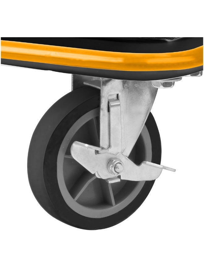 Tolsen 62606 Foldable Platform Hand Truck 300kg – Heavy Duty Folding Trolley with 5 Inch Swivel Wheels & Brake 900x600mm - Image 3