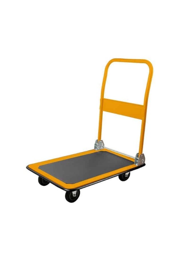 Tolsen 62606 Foldable Platform Hand Truck 300kg – Heavy Duty Folding Trolley with 5 Inch Swivel Wheels & Brake 900x600mm - Image 1