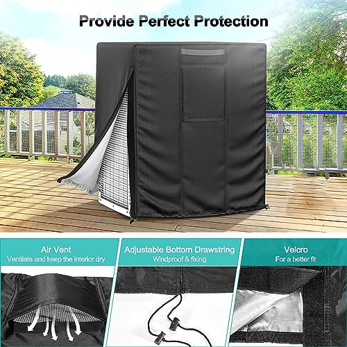 BROSYDA Central Large Air Conditioner Cover for Outside Units, Waterproof & Windproof Outdoor AC Units Cover Black (26"x26"x32" Inch) - Image 4