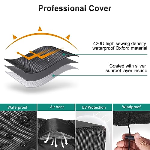 BROSYDA Central Large Air Conditioner Cover for Outside Units, Waterproof & Windproof Outdoor AC Units Cover Black (26"x26"x32" Inch) - Image 3