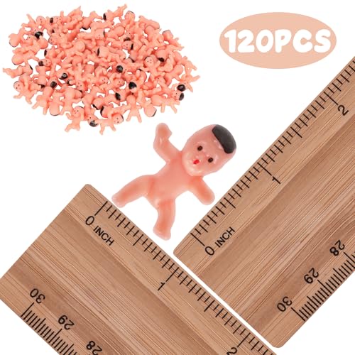 Blowata 120 PCS Plastic Babies for Games, 1 Inch Bulk Mini Babies Tiny Babies for King Cake Babies Ice Cube Game, Small Plastic Babies for My Water Broke Baby Shower Decorations - Image 2