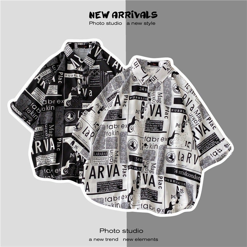 Couple Men'S And Women'S Shirt Pattern Summer Korean Style Student Trendy Short-Sleeved Floral Shirt Thin Youth Casual Summer Wear - Image 4