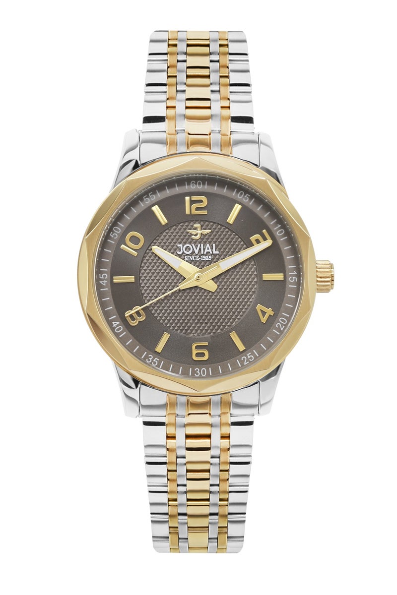 Jovial JOVIAL 5053LTMQ10E Women's Stainless Steel Watch, Brown Dial, Water Resistant, Analog, 28MM - Image 1