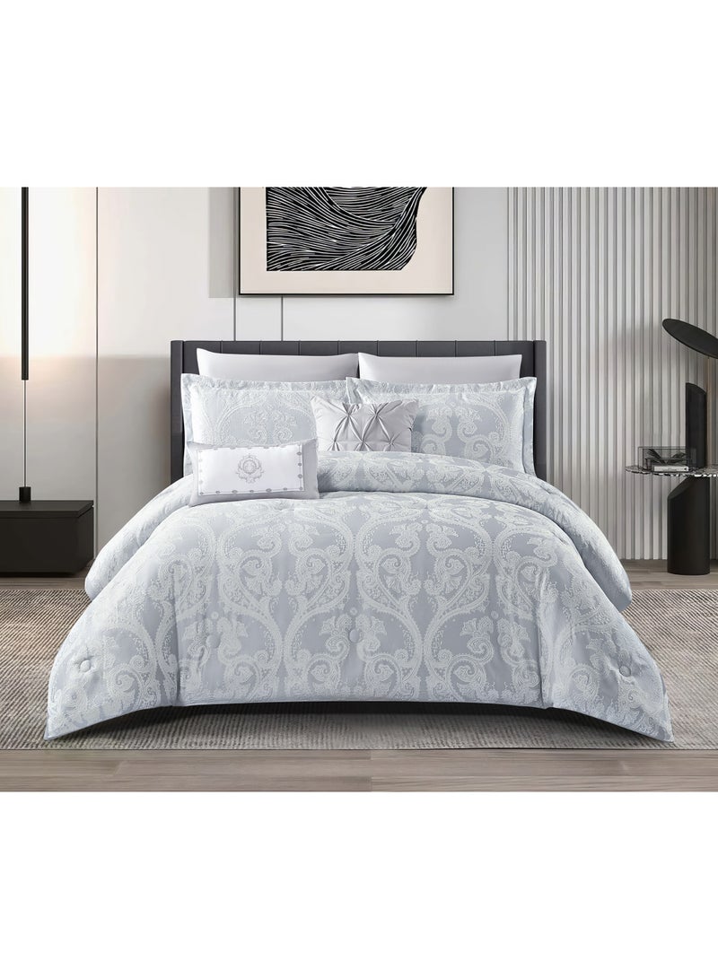 HOURS Quilt Set with Single Filling, 160cm, 4 Pieces, Jacquard, Jonathan-08 - Image 1