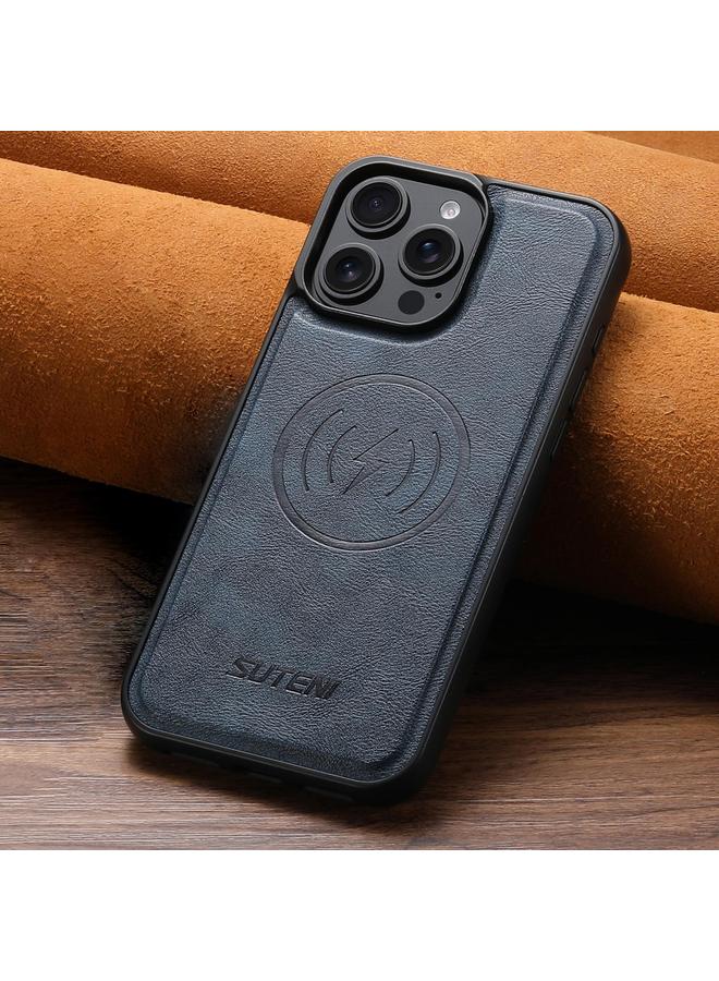 Suteni Case For iPhone 14 Pro G5 Cowhide Leather MagSafe Magnetic Phone Case - Image 2