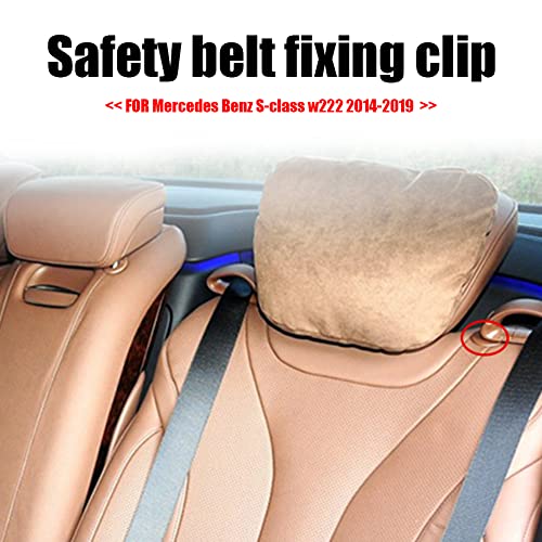 Cakievro Car Rear Seat Belt Guide Cable Fixing Tie Buckle for -Mercedes-Benz S-Class W222 2014-2019 Safe Belt Clip Auto Interior Parts (Beige) - Image 2